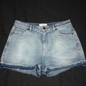 light wash denim shorts